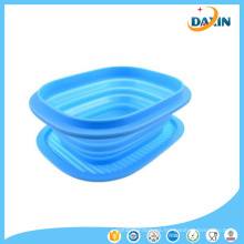 Estilo caliente Al Aire Libre Plegable Bowl Lunch Green Silicone Picnic Vajilla 3 Colores